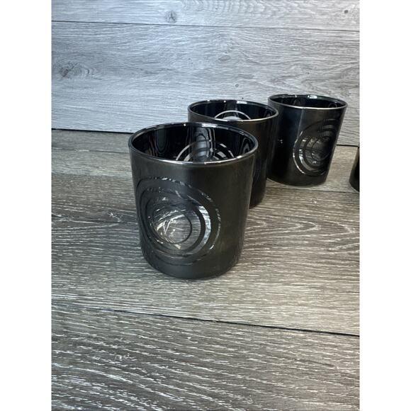 Vintage 1970's Silvered MOD Bullseye Old Fashioned Glasses- Set Of 6 - Picture 3 of 8